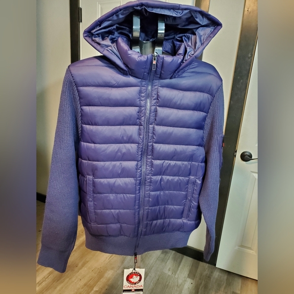 NEW Canada Weathergear Womens Puffer Quilted Sweater  Jacket Blue SIZE LARGE - Picture 3 of 13